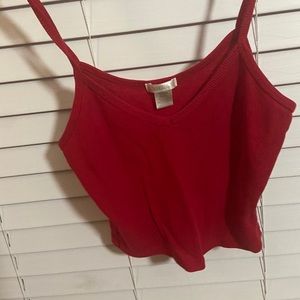 Red Cropped Tank Top